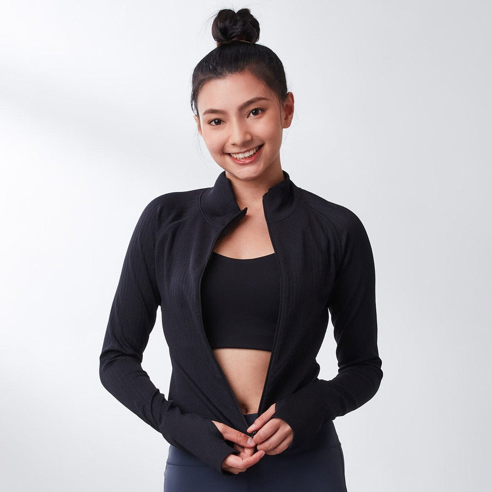 Sustainable Seamless Knit Slim Fit Crop Jacket Tops Her own words SPORTS 