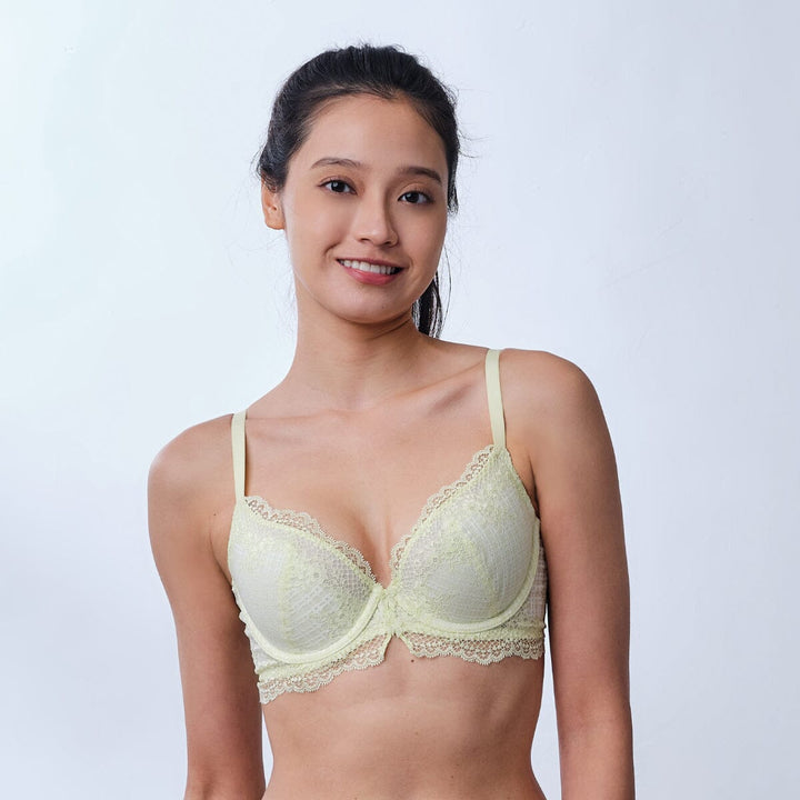 Airy Spacer Cooling Lightly Lined Lace Bra Bra Her Own Words White Jade 70B 