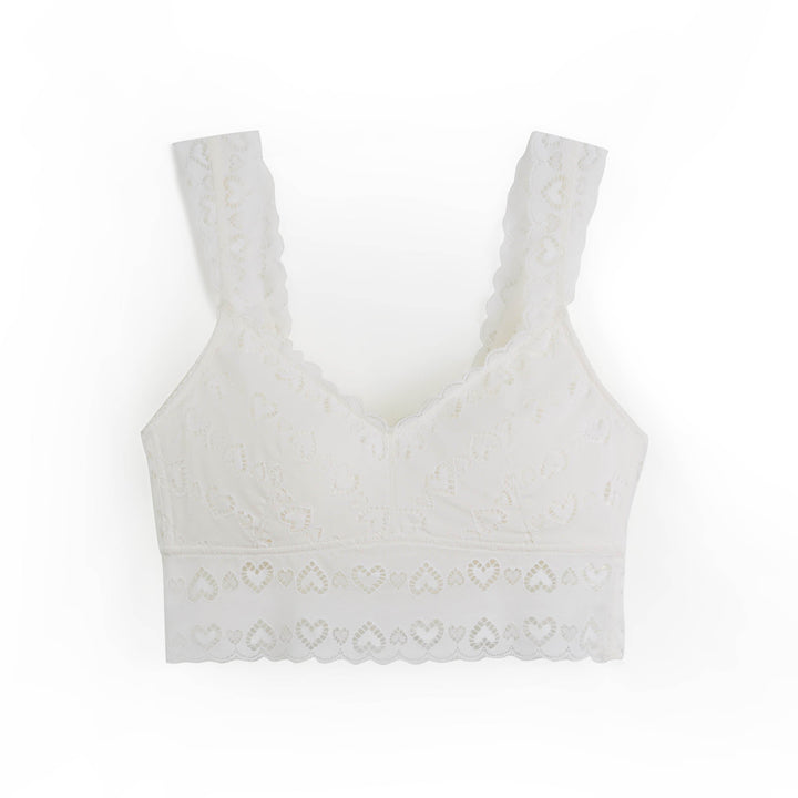 Stylist Extra Skin™ Longline Triangle Lace Bralettle Her Own Words Snow White XS 
