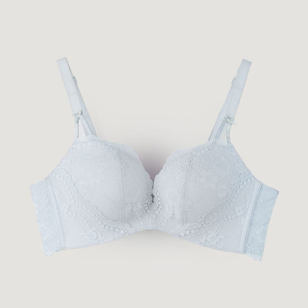 Sustainable REherbafoam??? W-Shape support Butterfly Push Up Lace Bra Bra Her Own Words Arctic Ice 70B 