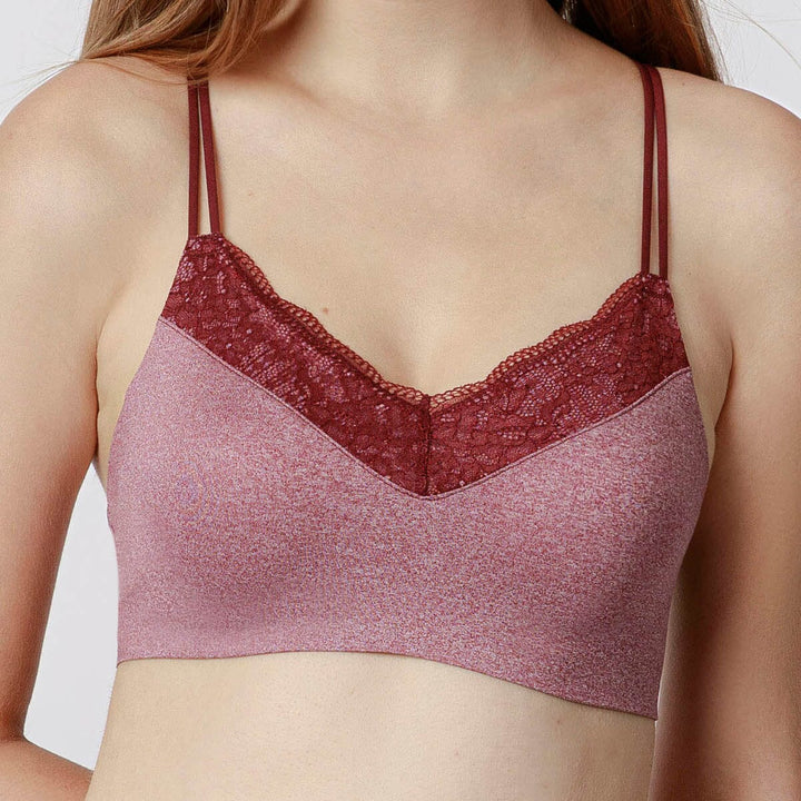 Heather Bralettle Bra Bra Her own words New Burgundy Heather XS 