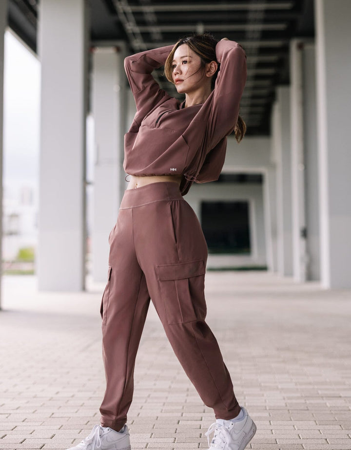 HOW-STAYDRY Mid Waist Full Length Quick Dry Cargo Jogger Jogger Her own words SPORTS 