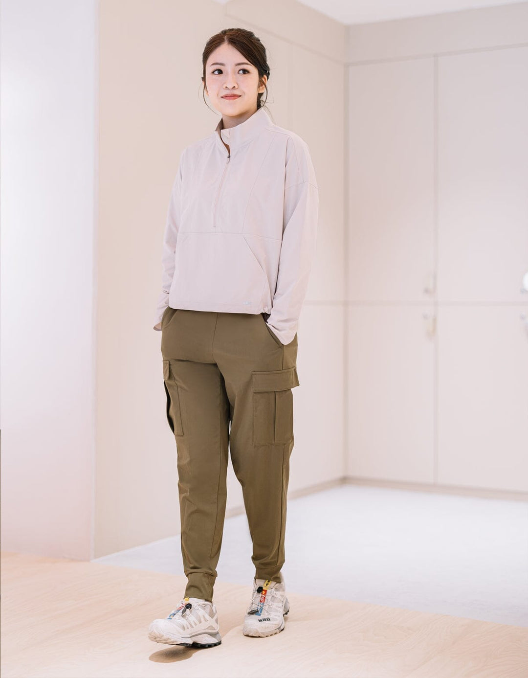 HOW-STAYDRY Mid Waist Full Length Quick Dry Cargo Jogger Jogger Her own words SPORTS 