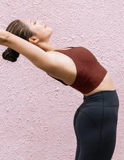 Pammy Skin Feel REmarshmellowPad™ Medium Impact Sports Bra Sports Bra Her own words SPORTS Deep Mahogany 70B