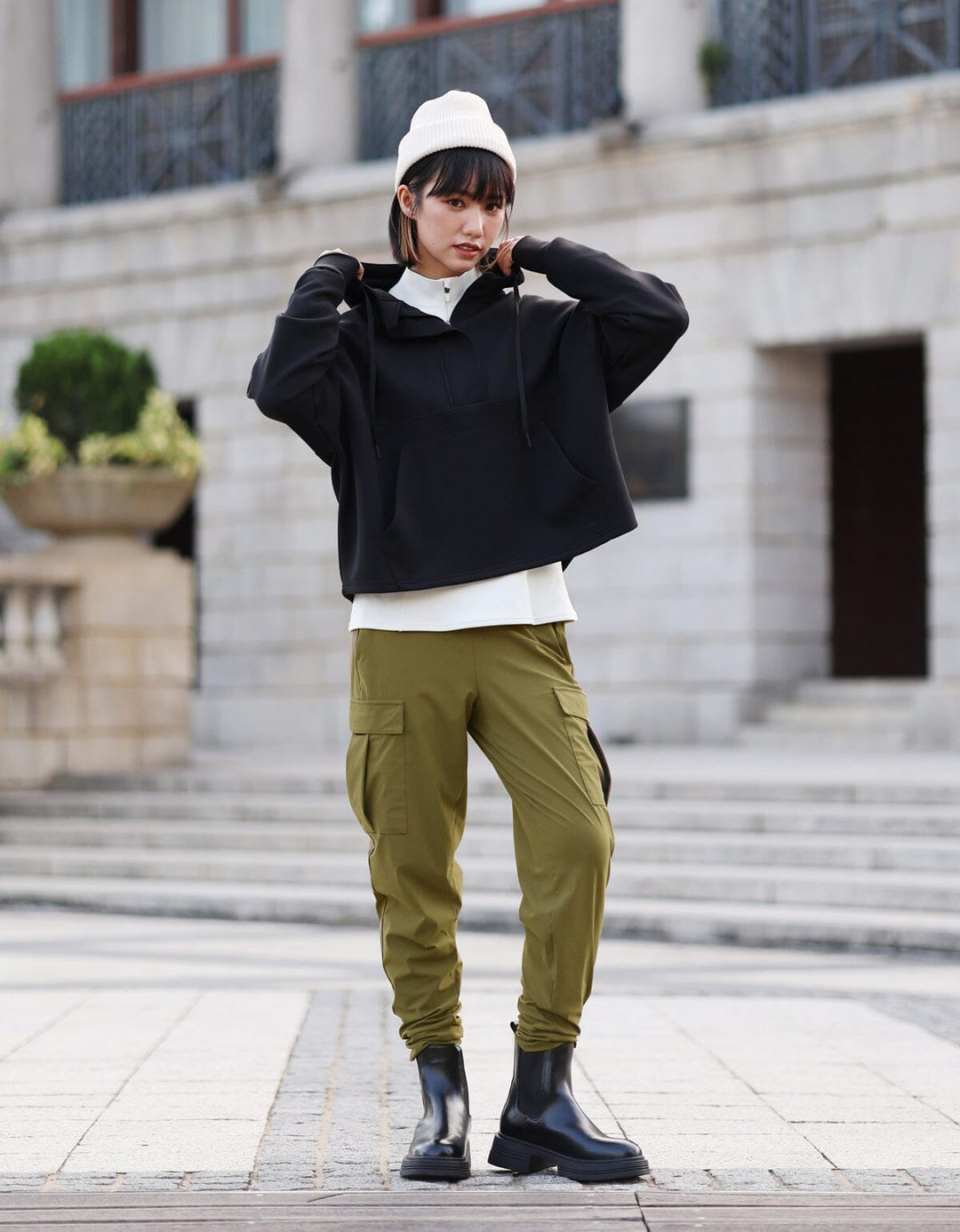 HOW-STAYDRY Mid Waist Full Length Quick Dry Cargo Jogger Jogger Her own words SPORTS 