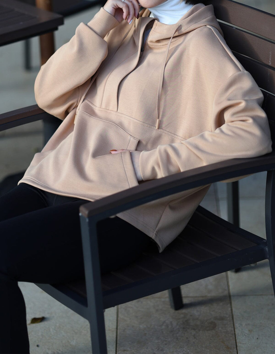 COZY Long Sleeve Half Zip Hoodie Long Sleeve Her own words SPORTS 