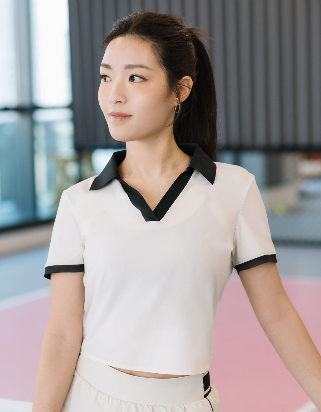 FLOAT Polo Slim Fit Contrast Crop Short Sleeve Short Sleeve Her own words SPORTS 