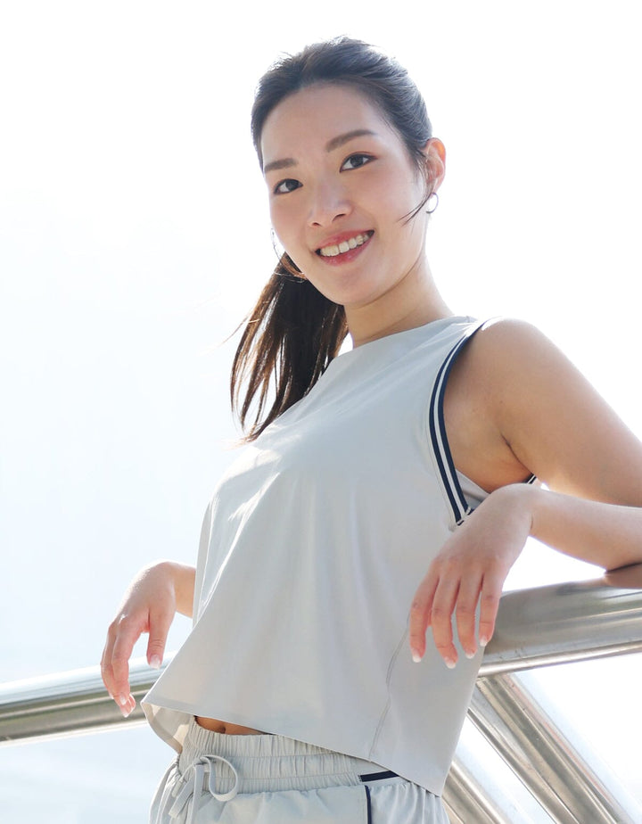 HOW-AIRY Ribbed Contrast Color Elastic Tank Top Tops Her own words SPORTS 