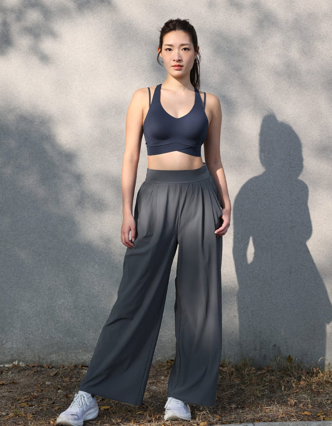 HOW-STAYDRY High Waist Cool Touch Straight Leg Full Length Pants Wide Leg Her own words SPORTS 