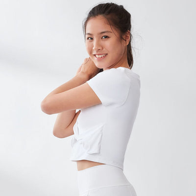 Effortless Sustainable UV Protection Yoga Wrap Short Sleeve Crop Top Tops Her own words SPORTS 