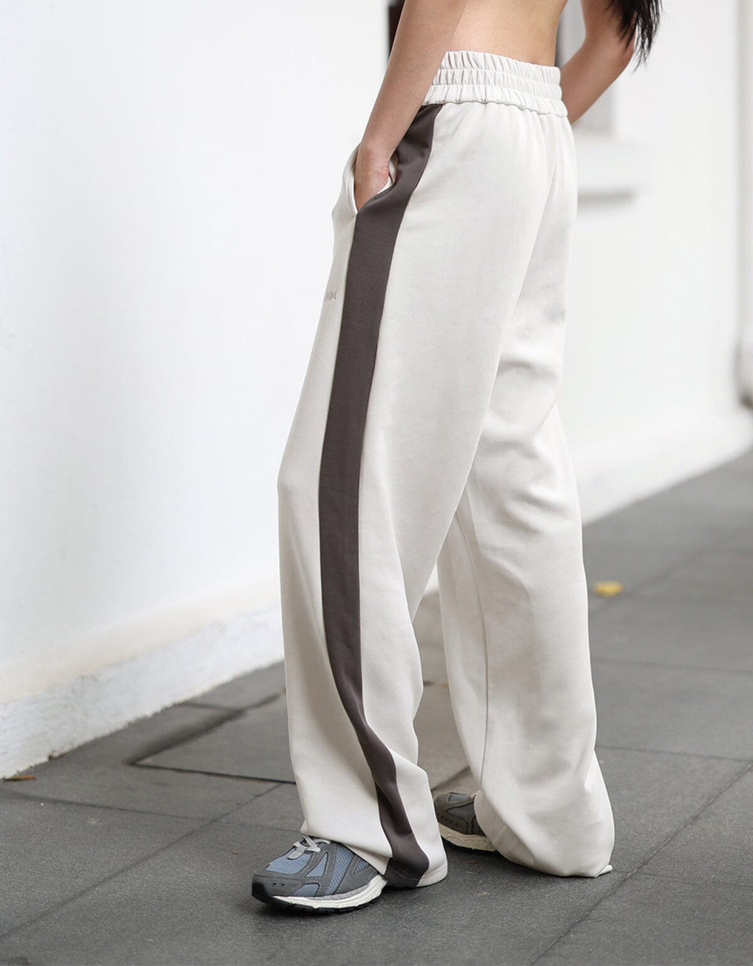 High Waist Straight Leg Full Length Pants Wide Leg Her own words SPORTS New High Rise x Magnet Grey S 