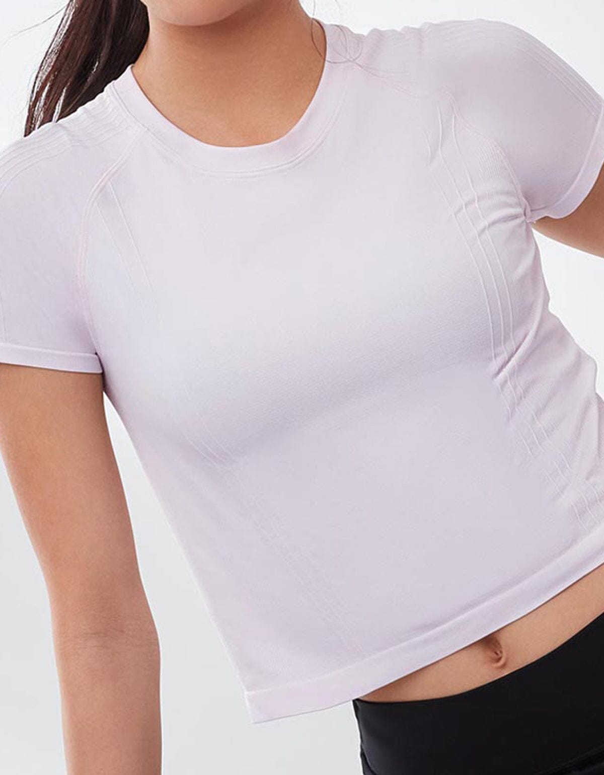 SUSTAINABLE Knit Short Sleeve Crop Top Tops Her own words SPORTS Orchid Tint XS