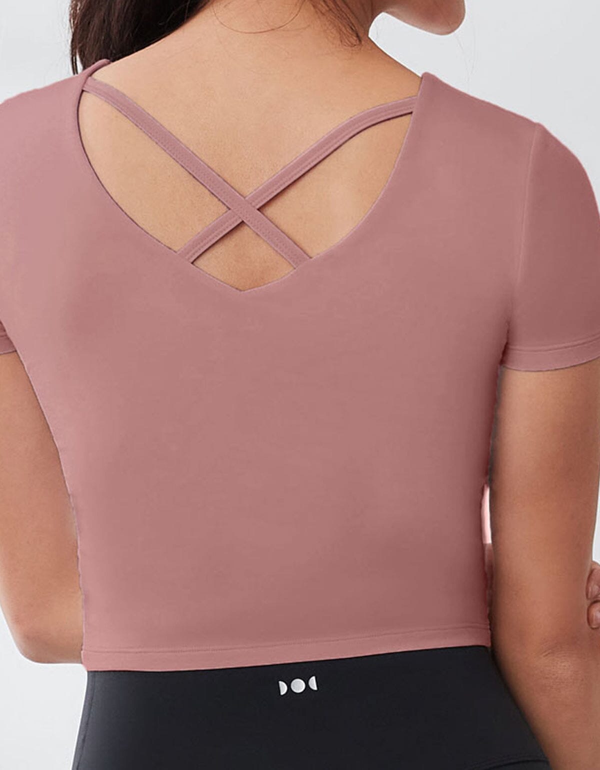 HOW- EFFORTLESS Yoga Low Impact Padded Short Sleeve Crop Top Tops Her own words SPORTS