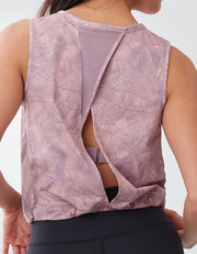 AQUA Quick Dry Mesh Crop Top Tops Her own words SPORTS Geo in Pale Mauve x Nirvana XS