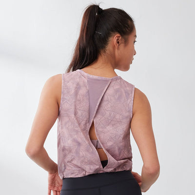 Aqua Quick Dry Mesh Crop Top Tops Her own words SPORTS Geo in Pale Mauve x Nirvana XS 
