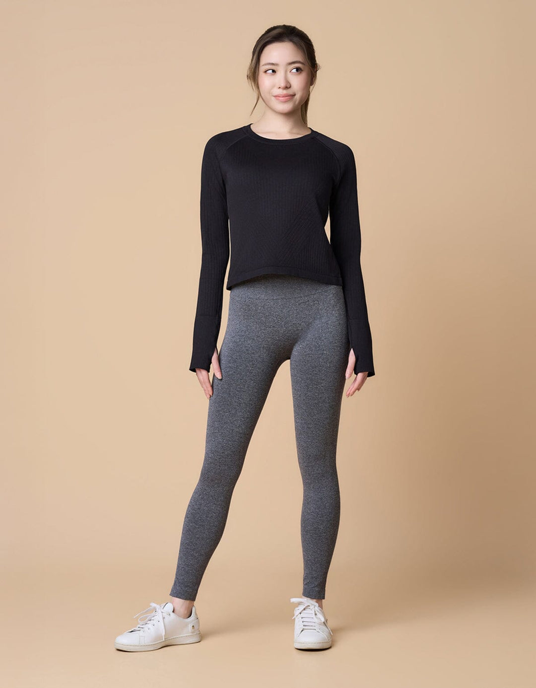Knit High Waist Cropped Petite Sports Leggings Leggings Her own words SPORTS 