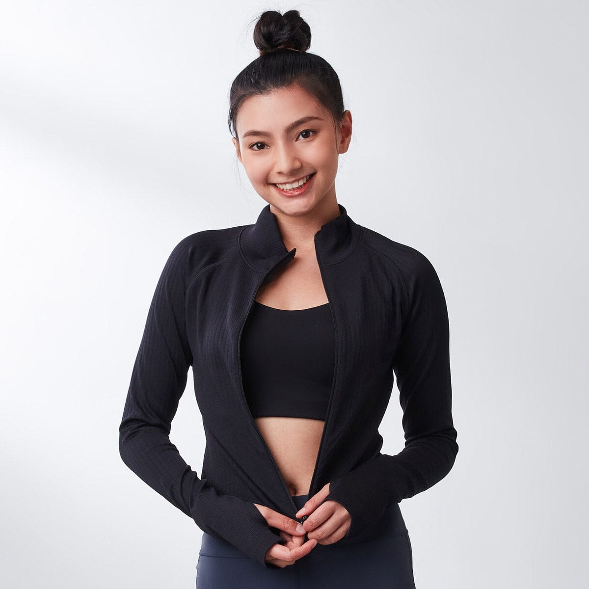 Sustainable Seamless Knit Slim Fit Crop Jacket Tops Her own words SPORTS 