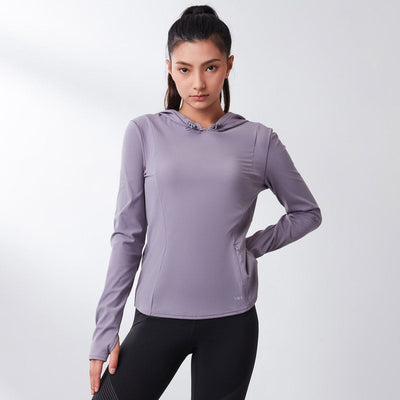 Effortless UV Protection Yoga Slim Fit Long Sleeve Hoodies Tops Her own words SPORTS 