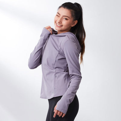 Effortless UV Protection Yoga Slim Fit Long Sleeve Hoodies Tops Her own words SPORTS Quicksliver XS 