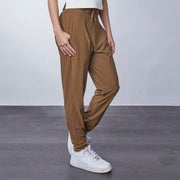 (No Photo Black) HOW-AIRY Mid Waist Ultra-breathable Cool Touch Quick Dry Full Length Jogger Jogger Her own words SPORTS