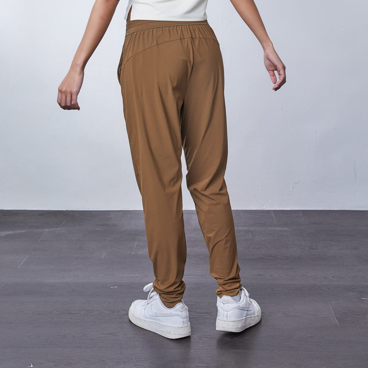 (No Photo Black) HOW-AIRY Mid Waist Ultra-breathable Cool Touch Quick Dry Full Length Jogger Jogger Her own words SPORTS