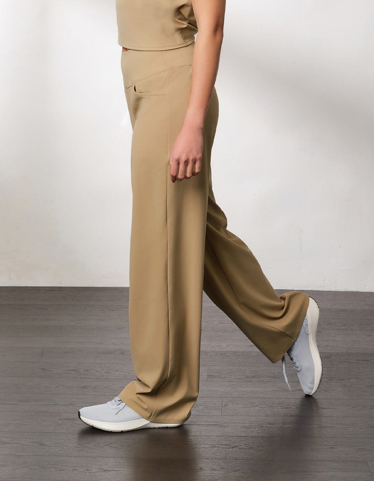 HOW-EFFORTLESS UV Protection High Waist Straight Leg Full Length Pants Pants Her own words SPORTS