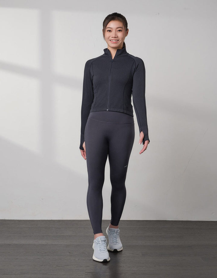 Seamless Knit Ribbed Slim Fit Cropped Jacket Jacket Her own words SPORTS 