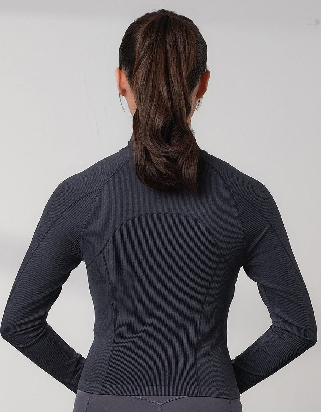 Seamless Knit Ribbed Slim Fit Cropped Jacket Jacket Her own words SPORTS 