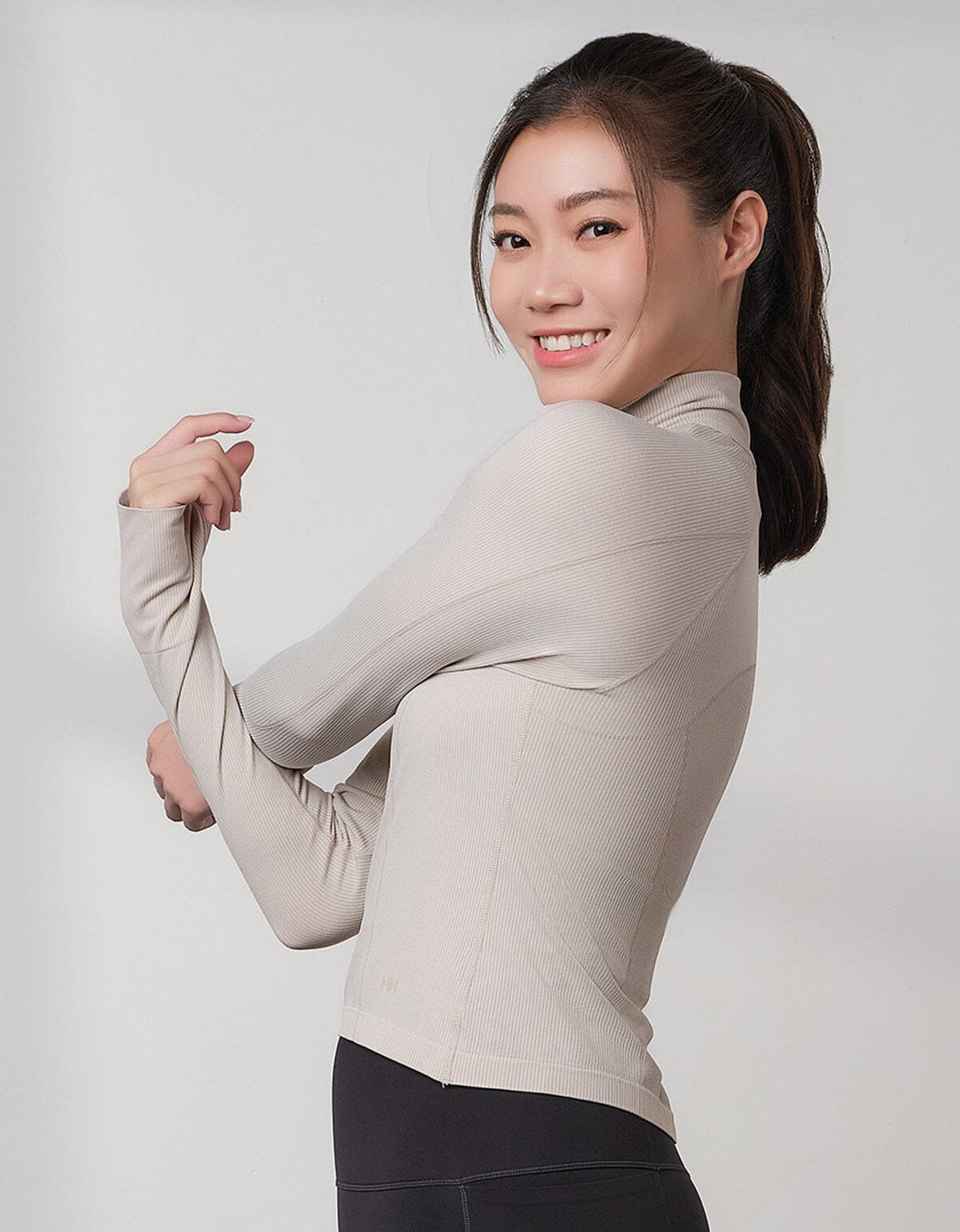 Seamless Knit Ribbed Slim Fit Cropped Jacket Jacket Her own words SPORTS 