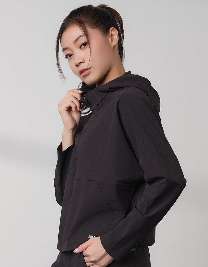 HOW-STAYDRY Half Zip Hoodie Long Sleeve Her own words SPORTS 
