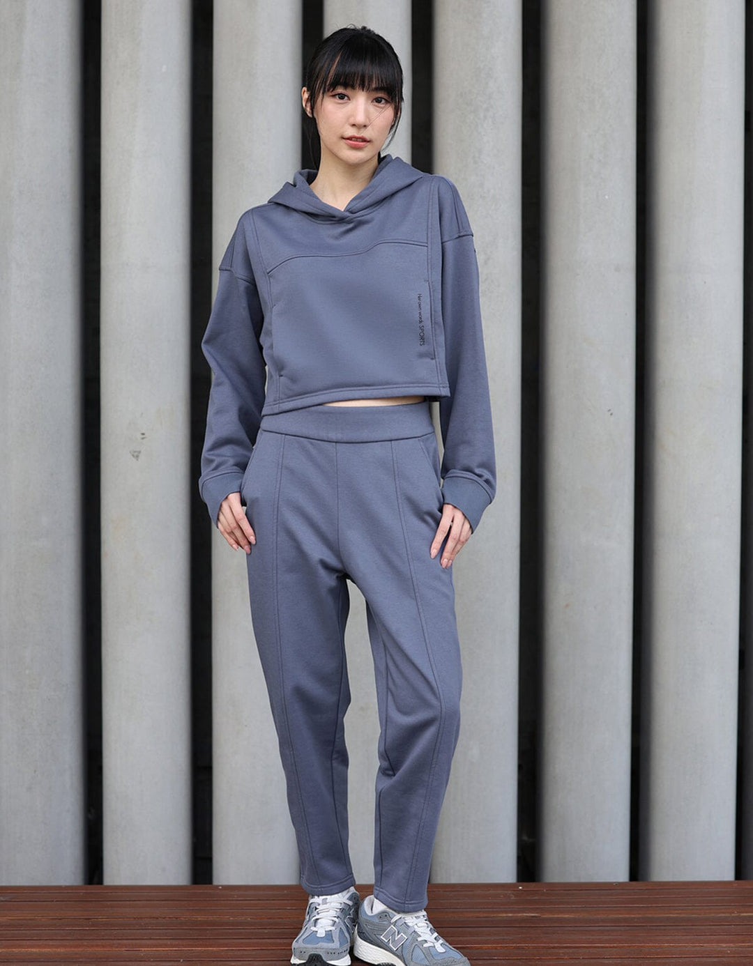 French Terry Cropped Hoodie Long Sleeve Her own words SPORTS 