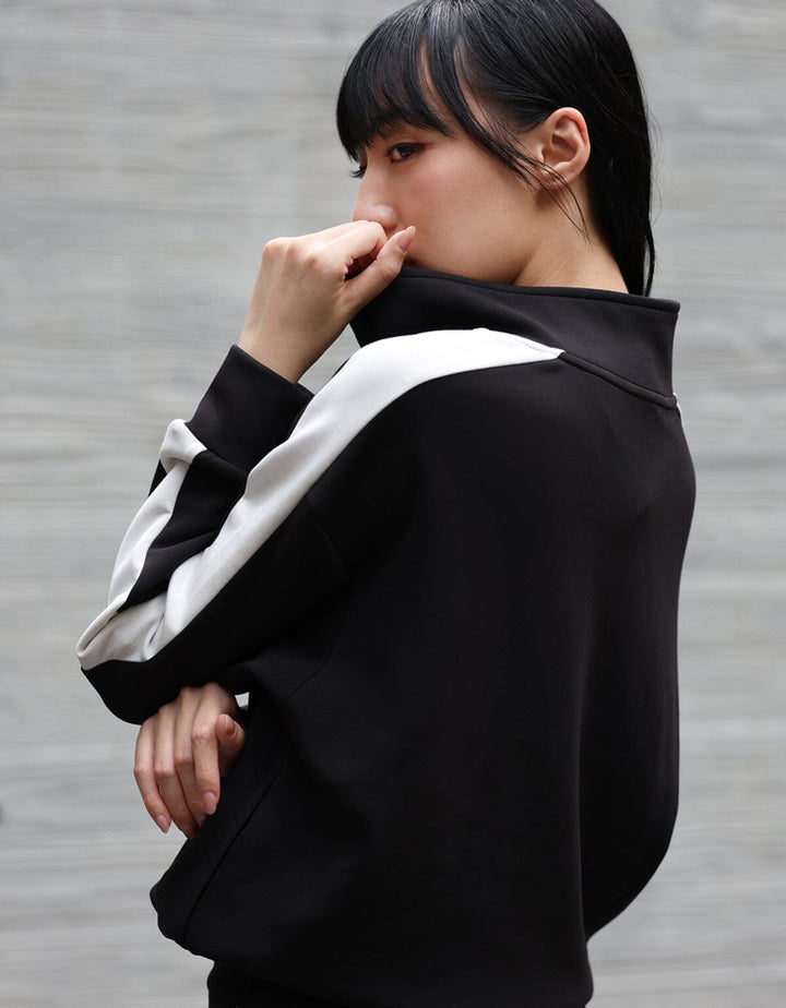 Long Sleeve Half Zipp Pullover Long Sleeve Her own words SPORTS Black x New High Rise S 