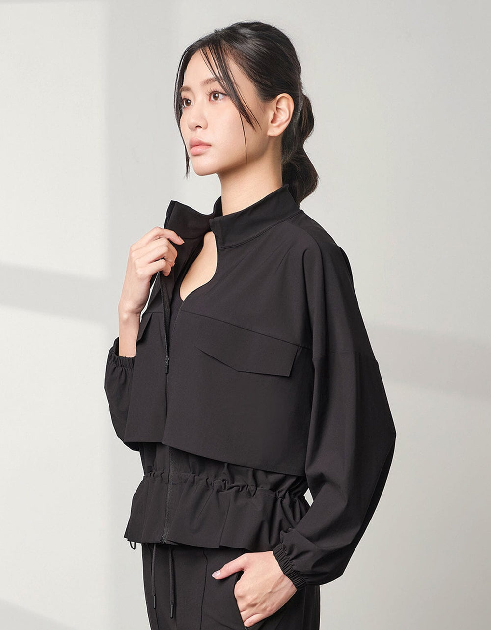 HOW-STAYDRY UV Protection Cool Touch Quick Dry Jacket Tops Her own words SPORTS Black S 