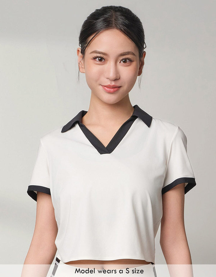 FLOAT Polo Slim Fit Contrast Crop Short Sleeve Short Sleeve Her own words SPORTS 