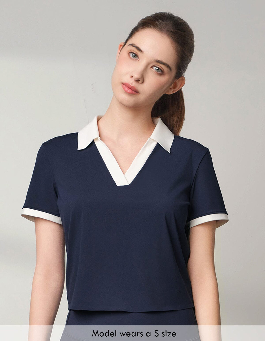 FLOAT Polo Slim Fit Contrast Crop Short Sleeve Short Sleeve Her own words SPORTS 