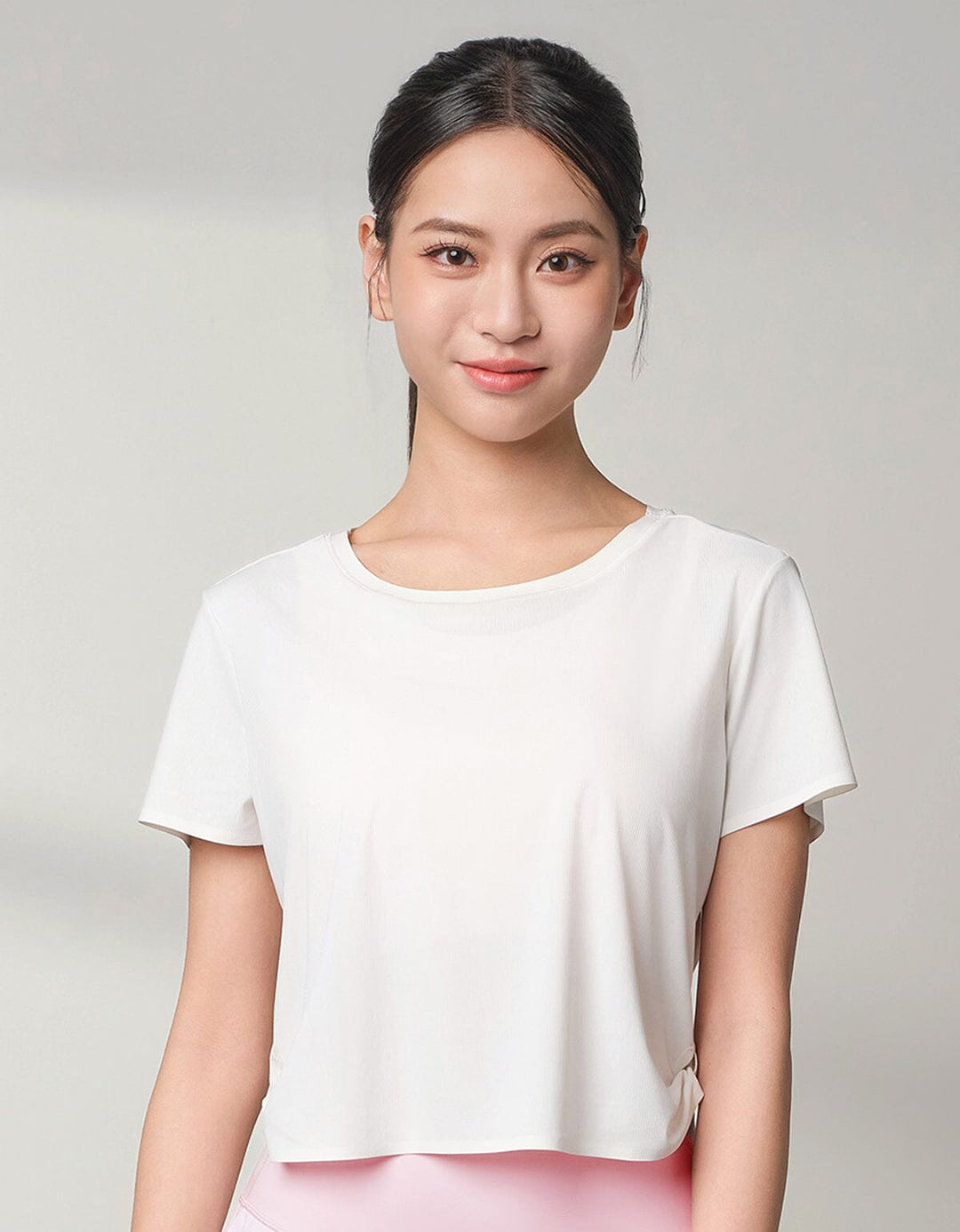 HOW-AIRY Slim-fit Ribbed Breathable Crop Short Sleeve Short Sleeve Her own words SPORTS 