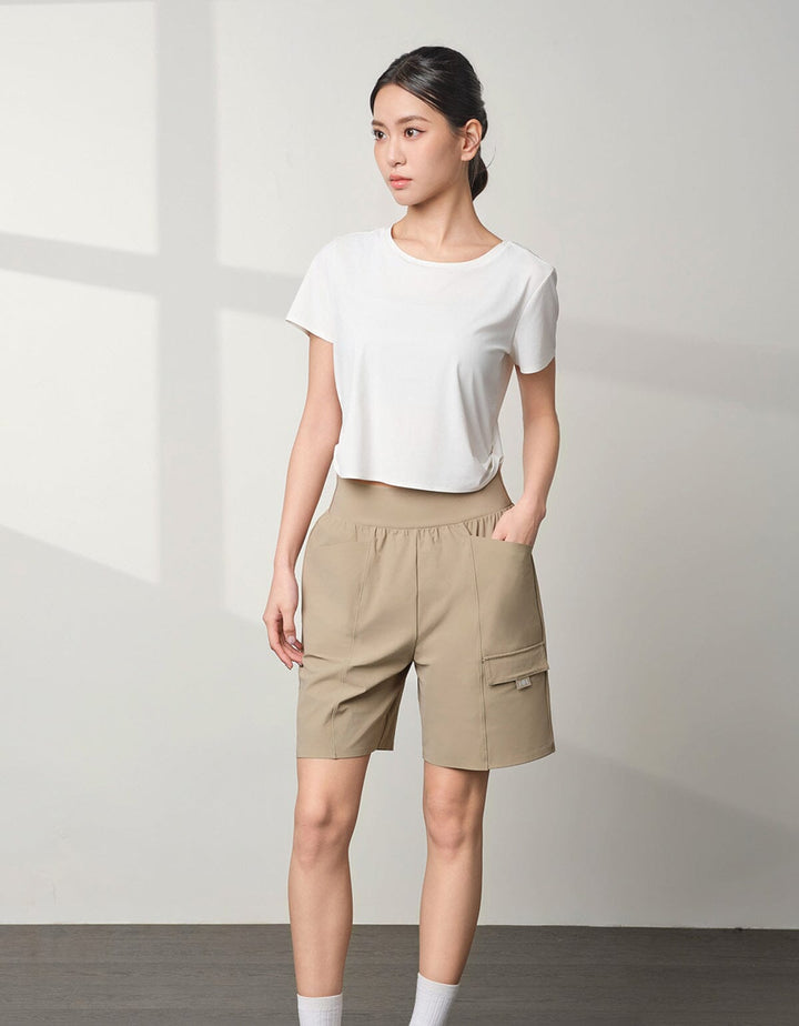 HOW-STAYDRY Medium Waist Quick Dry Cargo Shorts Shorts Her own words SPORTS 