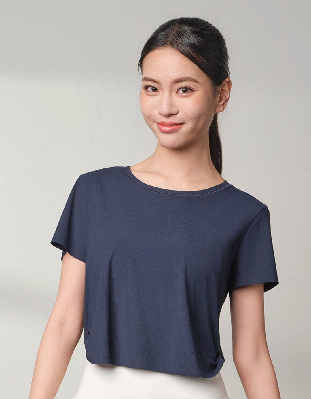 HOW-AIRY Slim-fit Ribbed Breathable Crop Short Sleeve Short Sleeve Her own words SPORTS 