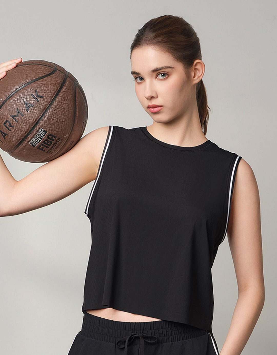 HOW-AIRY Ribbed Contrast Color Elastic Tank Top Tops Her own words SPORTS 