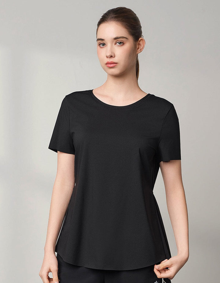 (Out of Stock) HOW-AIRY Ribbed Short Sleeve Tops Her own words SPORTS 