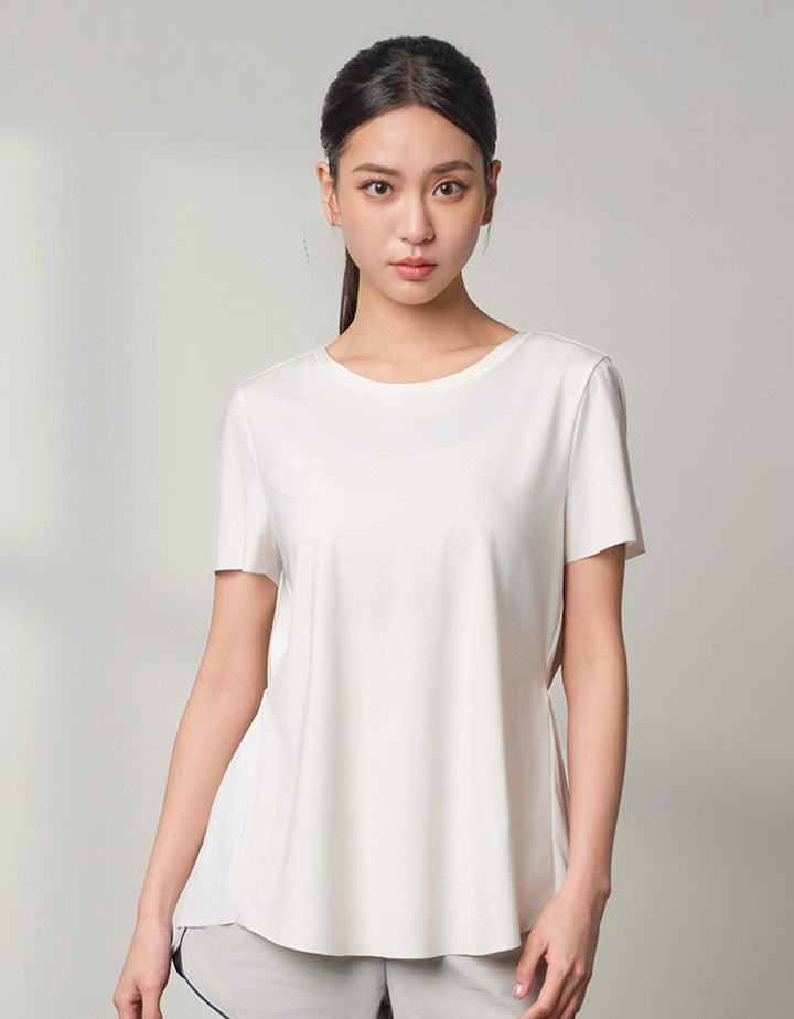 HOW-AIRY Ribbed Short Sleeve Tops Her own words SPORTS 