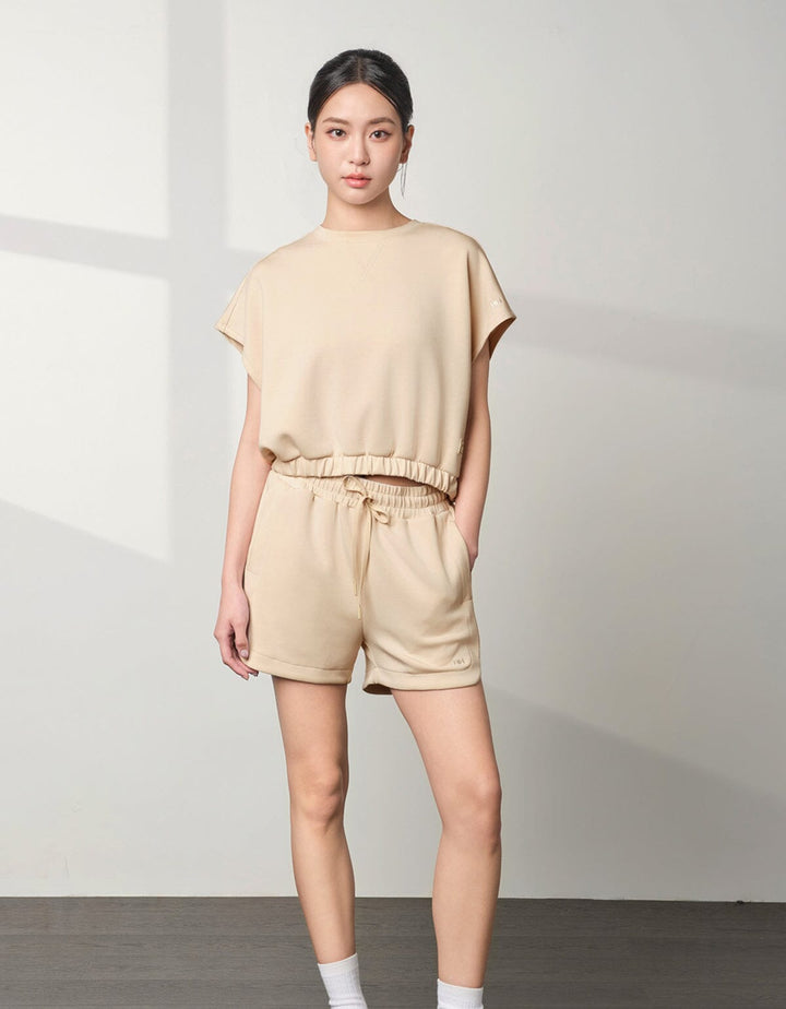 COZY TENCEL Loose Fit Crop Short Sleeve Tops Her own words SPORTS 
