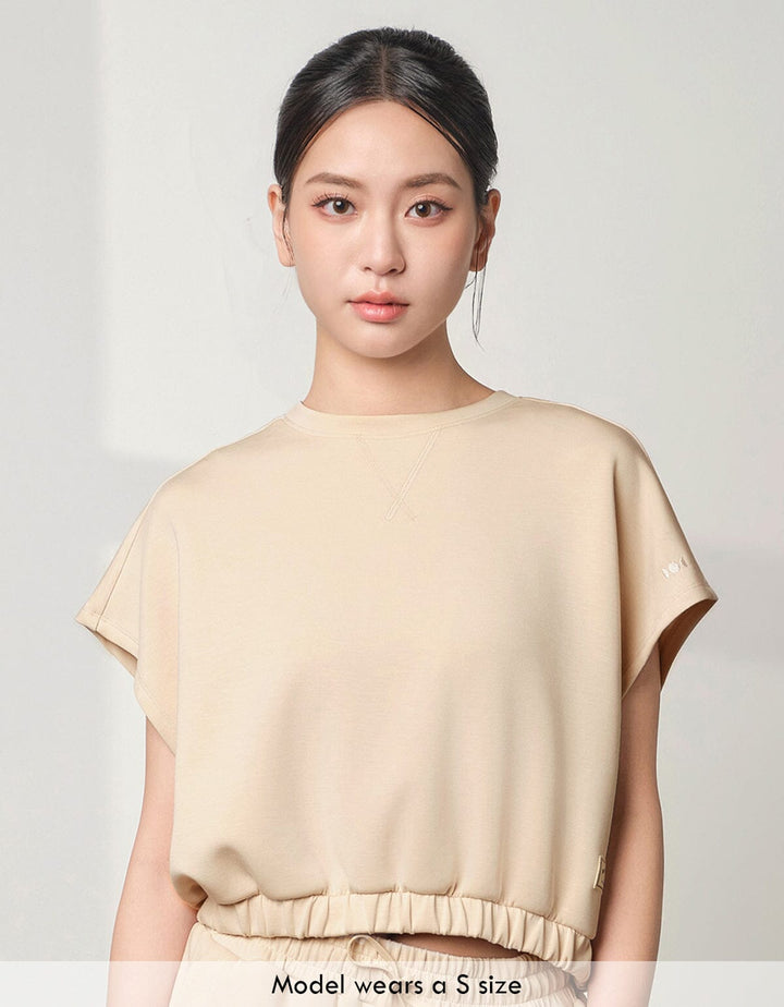 COZY TENCEL Loose Fit Crop Short Sleeve Tops Her own words SPORTS 