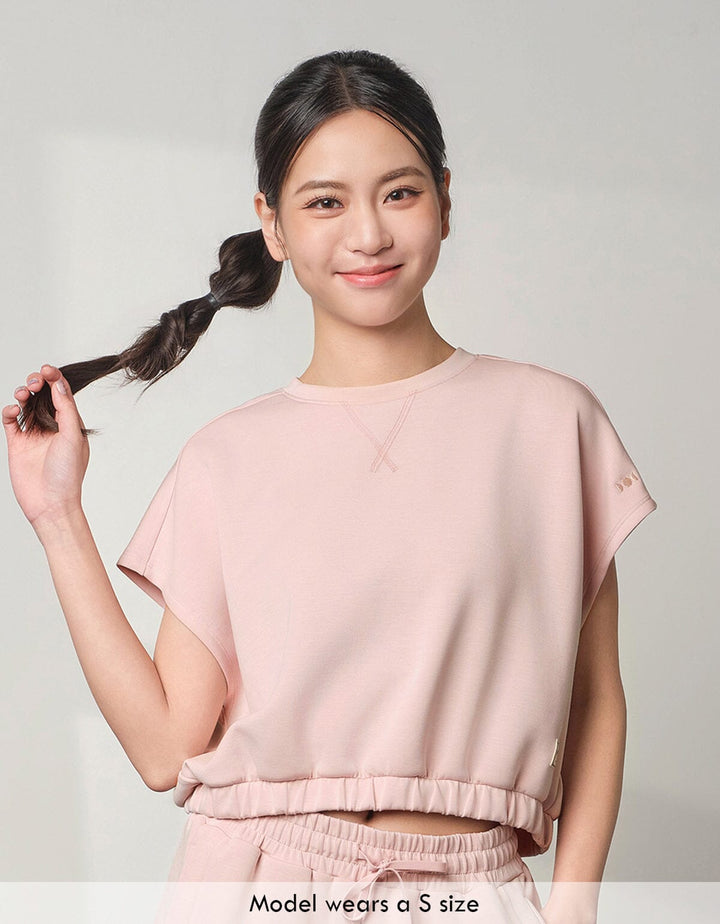 COZY TENCEL Loose Fit Crop Short Sleeve Tops Her own words SPORTS 