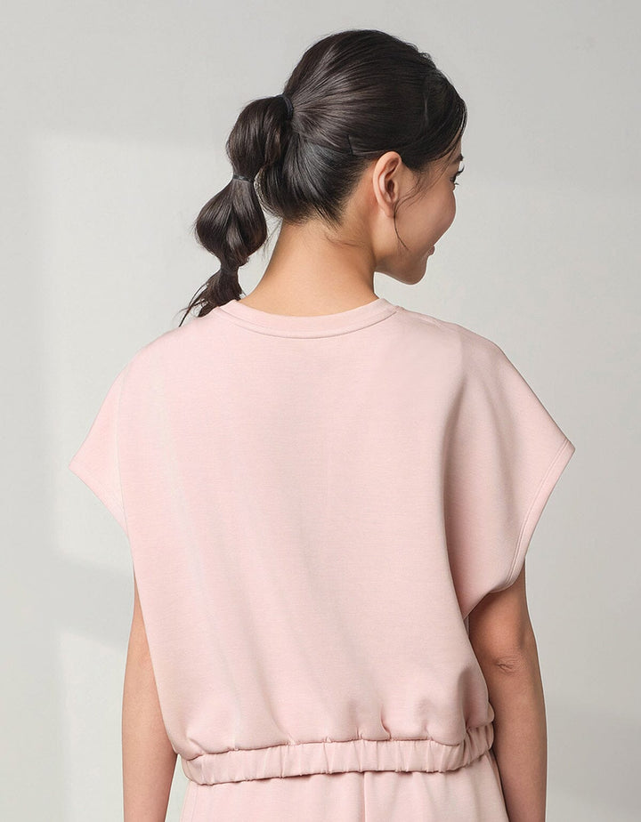 COZY TENCEL Loose Fit Crop Short Sleeve Tops Her own words SPORTS Hushed Violet S 