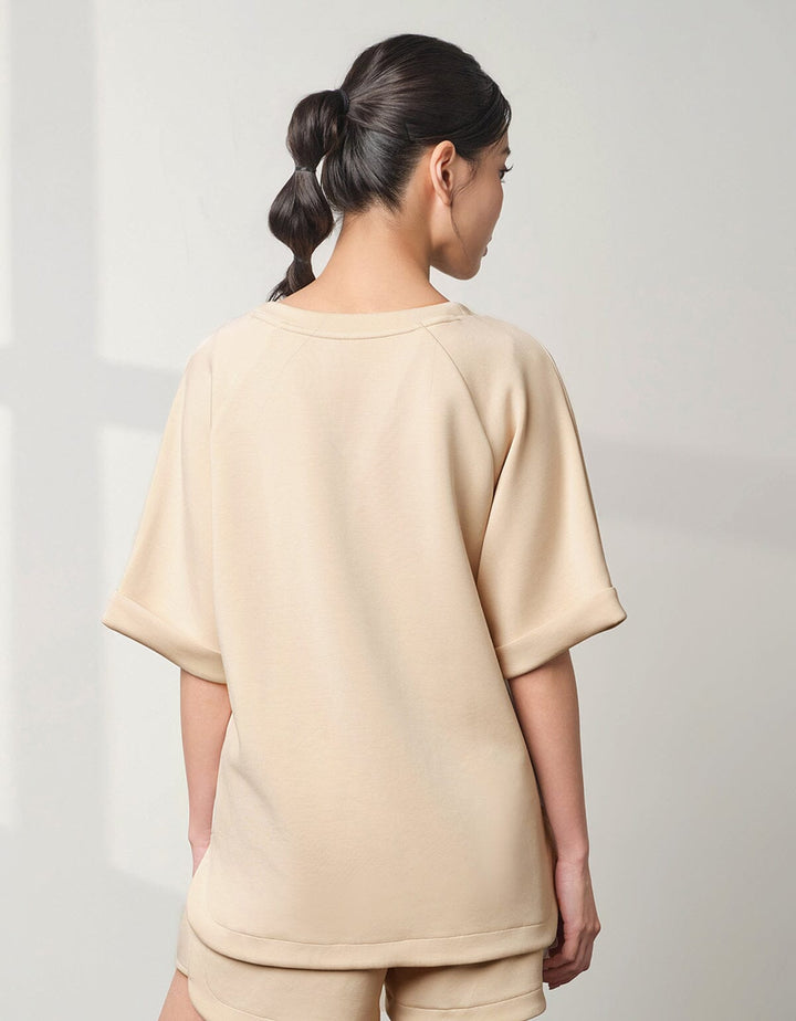 COZY TENCEL Loose V-Neck Oversized Short Sleeve Tops Her own words SPORTS 
