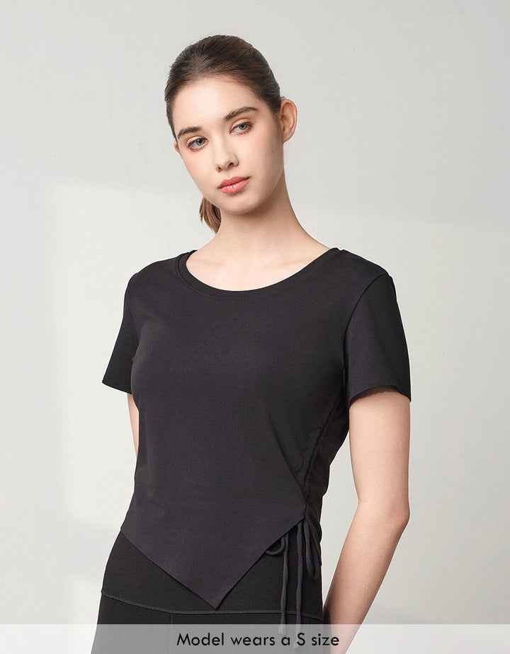 Skin Soft Side Tie Crop Short Sleeve Crop Top Her own words SPORTS 