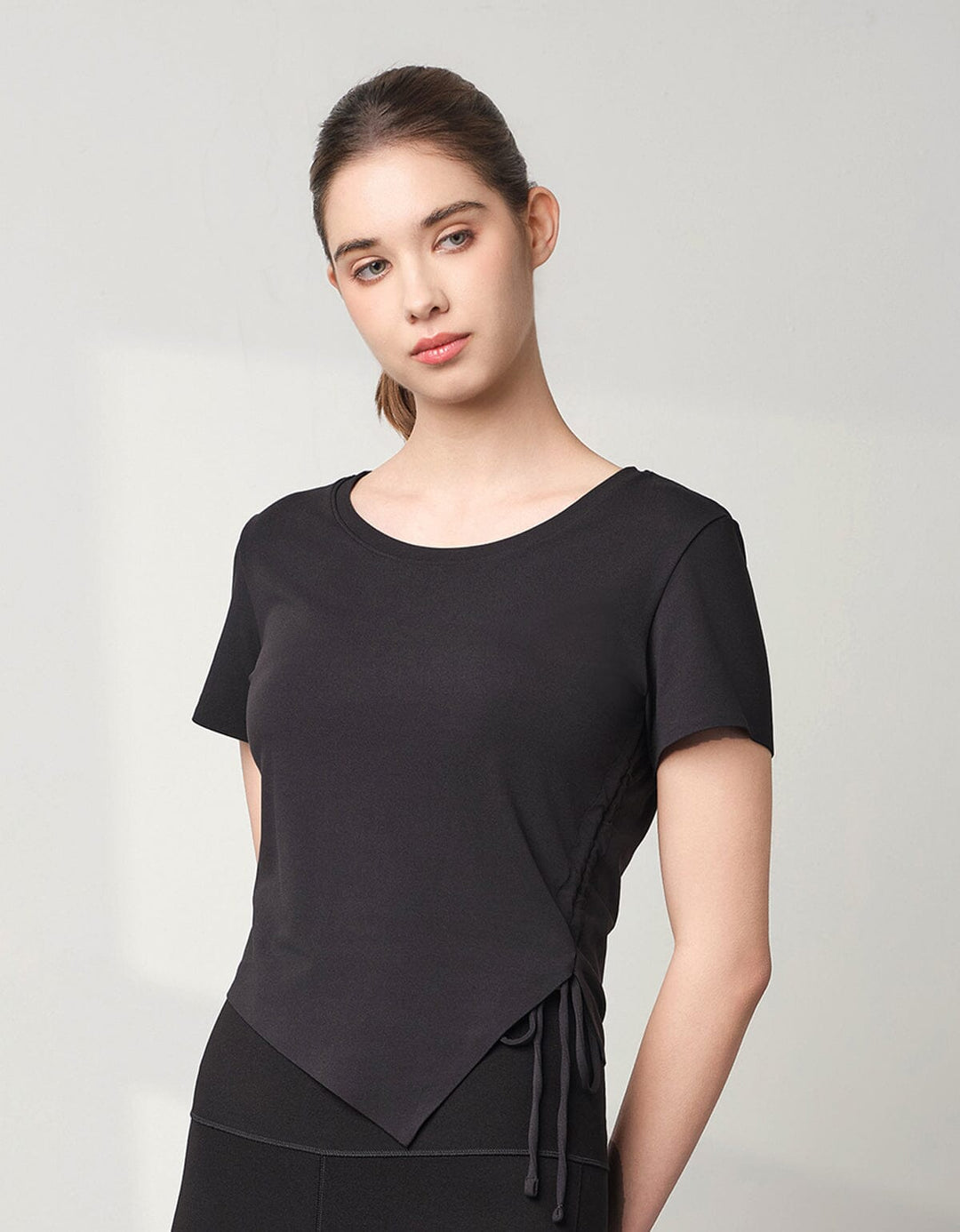 Skin Soft Side Tie Crop Short Sleeve Crop Top Her own words SPORTS 
