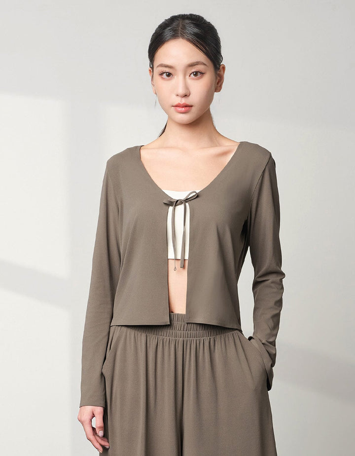 Skin Soft Tie-Front Cardigan Jacket Her own words SPORTS 