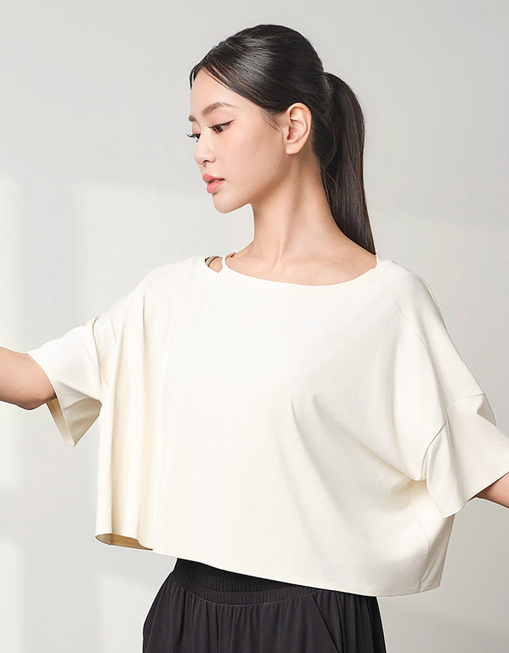 Skin Soft Oversized Crop Short Sleeve Crop Top Her own words SPORTS 